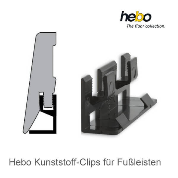 20 Kunststoff-Clips für Hebo Sockelleisten