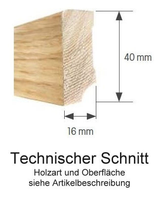 Fußleiste Cube 16/40 Eiche gekalkt weiß geölt · Thede Witte